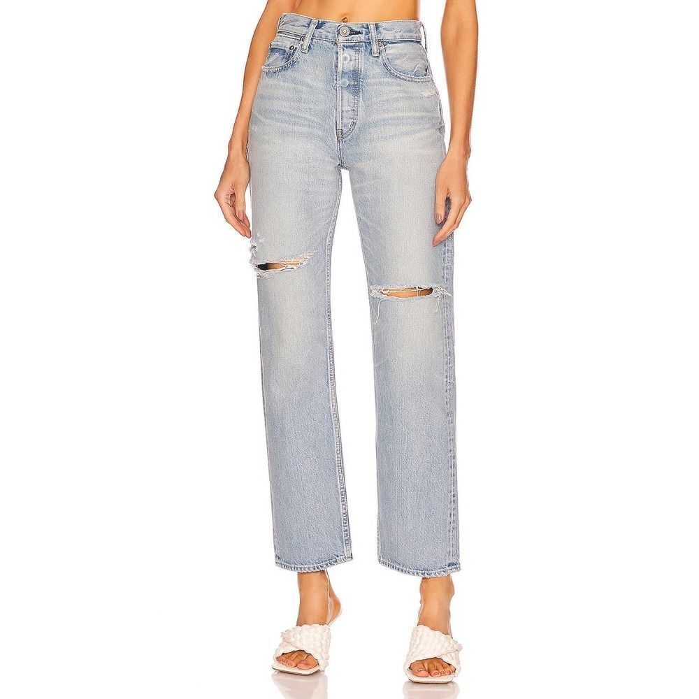 Moussy Vintage Tifton Wide Straight in Light Blue 25”